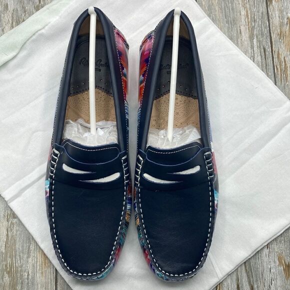 ROBERT GRAHAM Russell Leather Driver Loafer Shoe Hand Painted Size 9 - Picture 3 of 13